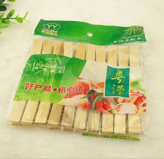 

2016 bamboo clips clamps to household items daily necessities 10 bags/pack 20 pieces/bag