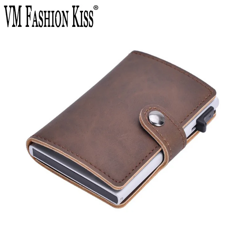 Тонкий смарт кошелек VM FASHION KISS унисекс металлический мини с отделением для