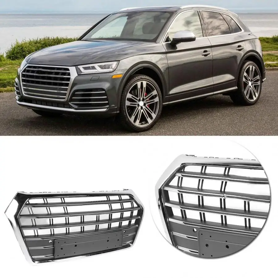 Модификация автомобиля для SQ5 Стиль переднего бампера с капюшоном, сетка решетка решетки Подходит для Audi Q5 автомобильные аксессуары