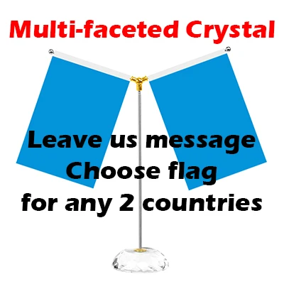 Multi-FacetedCrystal YAZANIE, 14*21 см, на выбор, 3 или 4 страны, настольный флаг с основанием из нержавеющей стали и столешницей, флаг, стенд, флаги стран мира - Цвет: Multi-FacetedCrystal