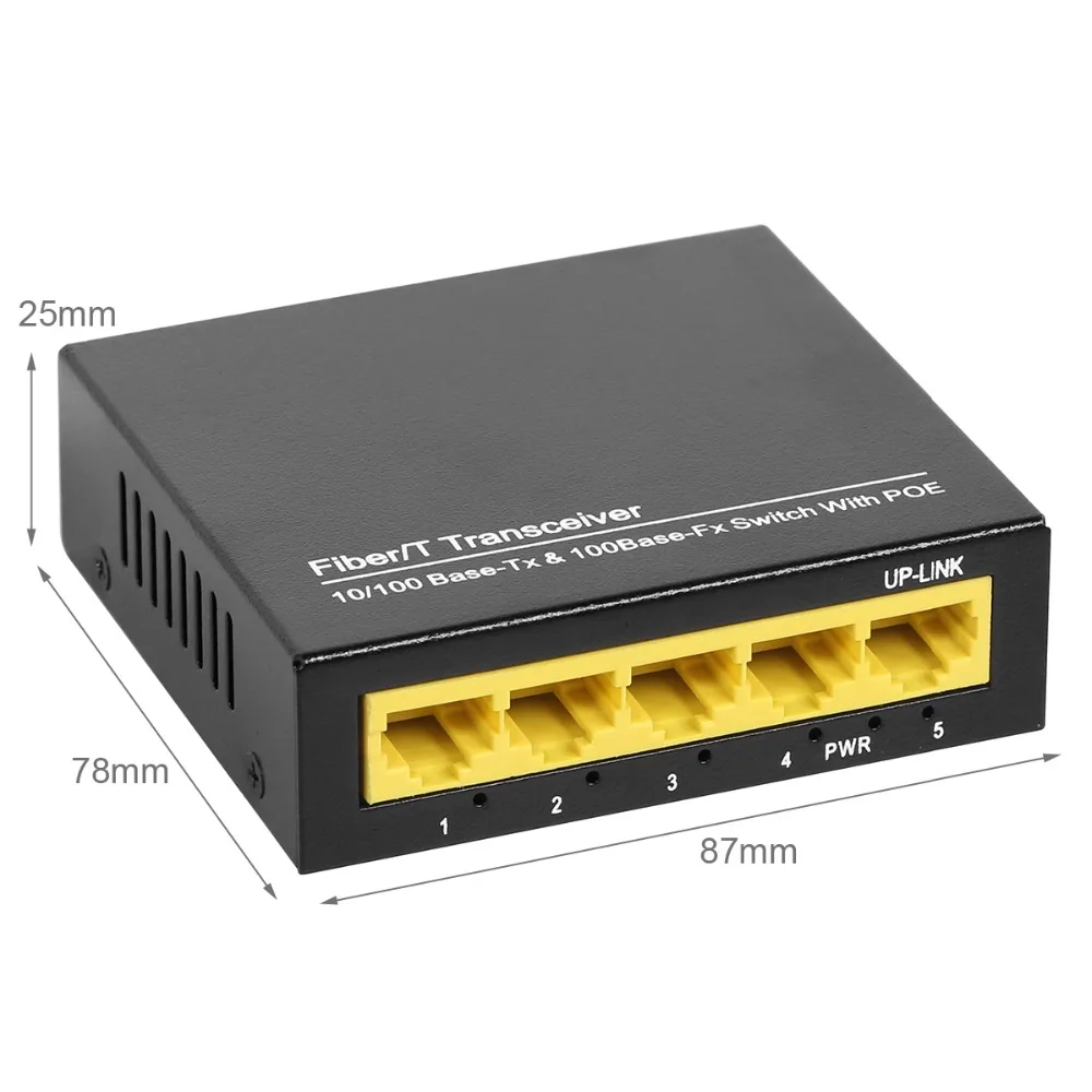 5 портов PoE переключатель питания по Ethernet коммутатор 60 Вт 802.3af для сети IP камер