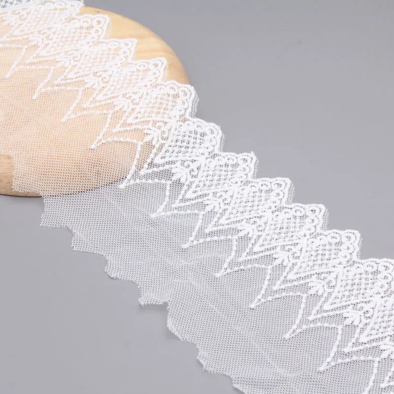 Savica 3y/lot 11cm Embroidery Flower Net Lace Trim DIY Garment Dolls Wedding Wrapping Crafts Sewing Fabric Materials LX340 | Дом и сад