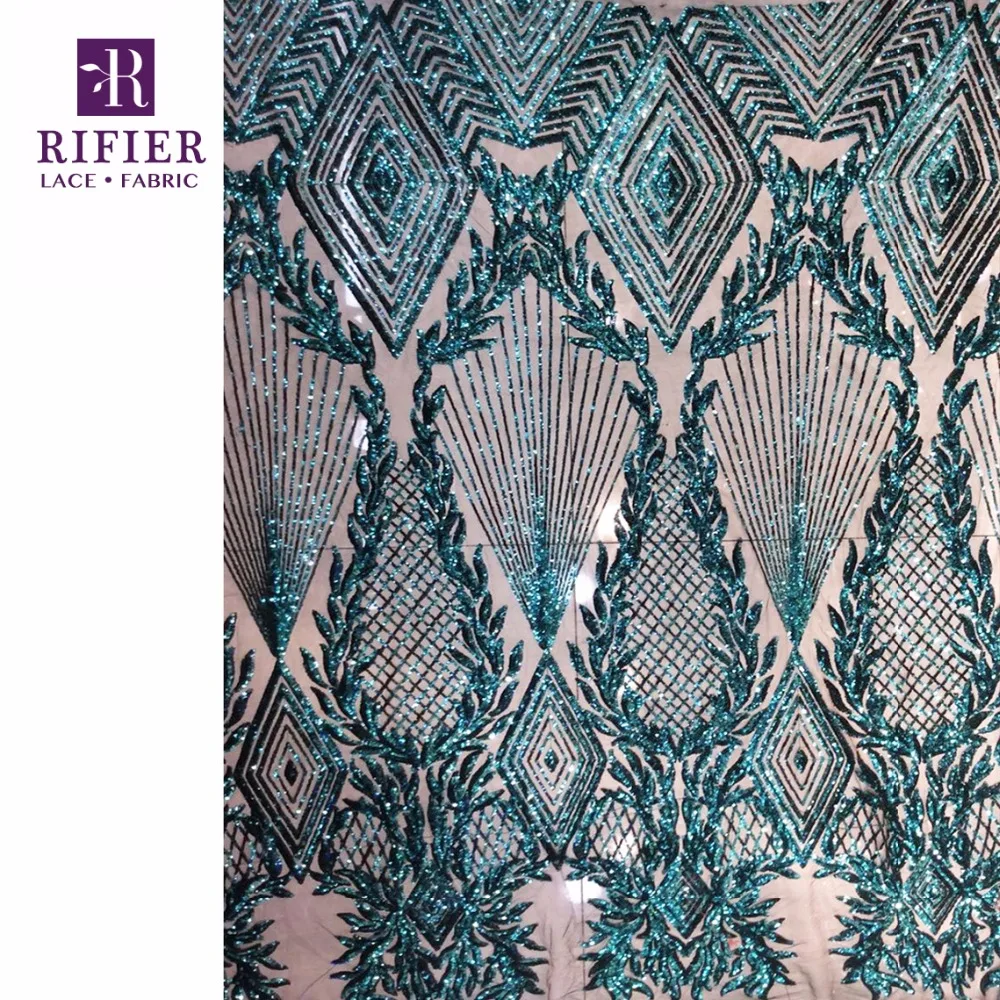 Sequins Design 2019 Indian Royal Blue Colour Voile Tulle Lace Fabric For Guinean Wedding Dress Sequined Mesh Net Material | Дом и сад
