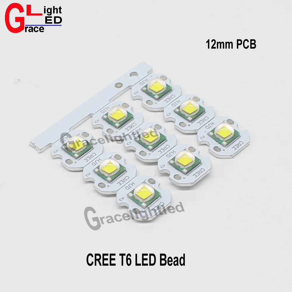 10 шт. CREE XML XM L T6 U2 LED Вт белый 6000 7000 к высокомощный светодиодный излучатель с 12 мм 14 16