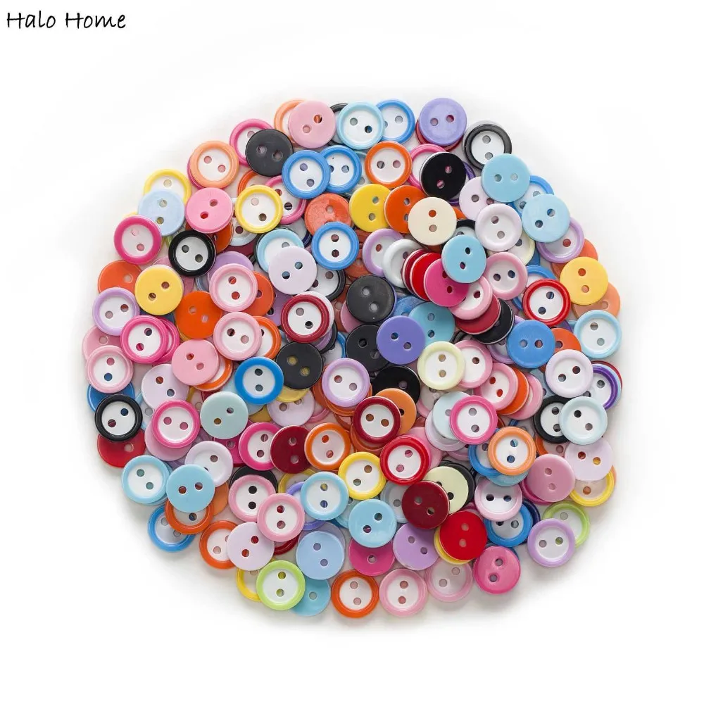 Разноцветные Круглые пуговицы из смолы с 2 отверстиями домашний декор шитье