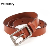 fashion cow leisure belt real leather vintage pin buckle young belts casual genuine leather women black cowskin jeans students