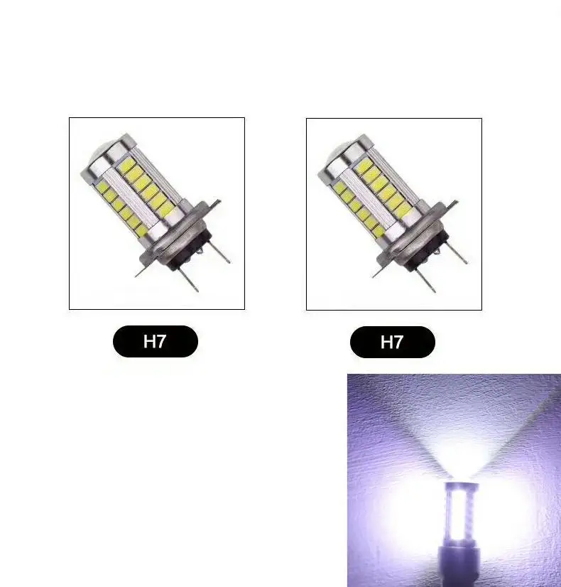 2 шт H7 12V 16,5 W 6000K 990lm 33-SMD Автомобильный светодиодный светильник s Яркий головной светильник s ультра белый светильник противотуманных фар светильник