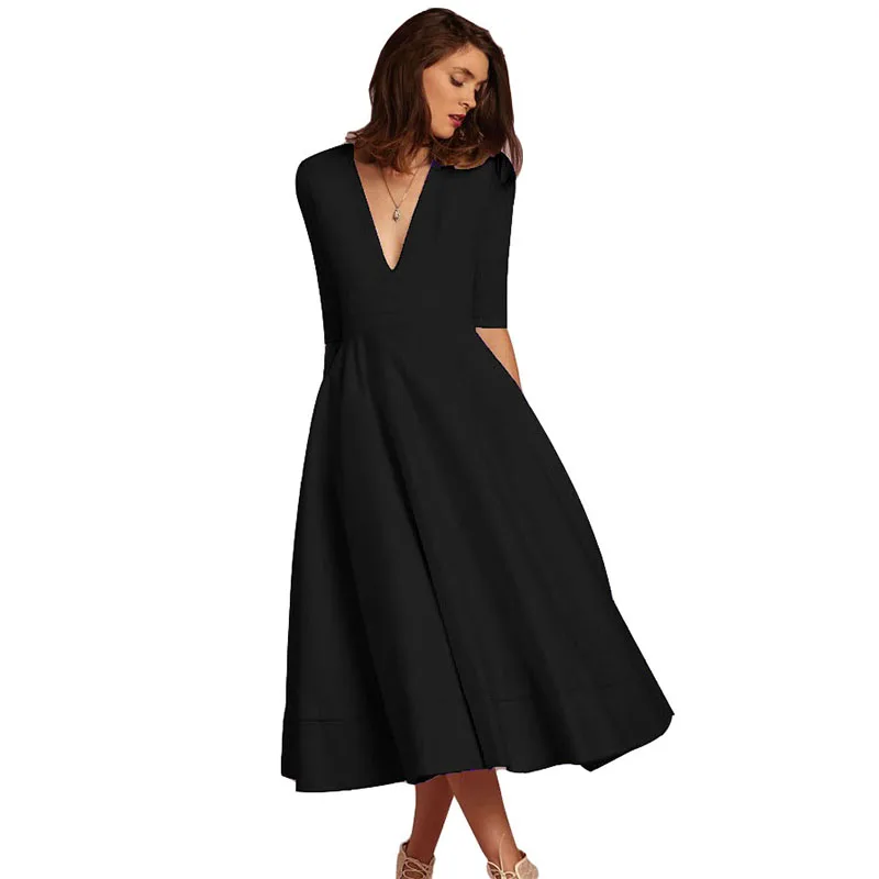 Женское винтажное платье до середины икры с V образным вырезом|dress vintage|dresses vintage