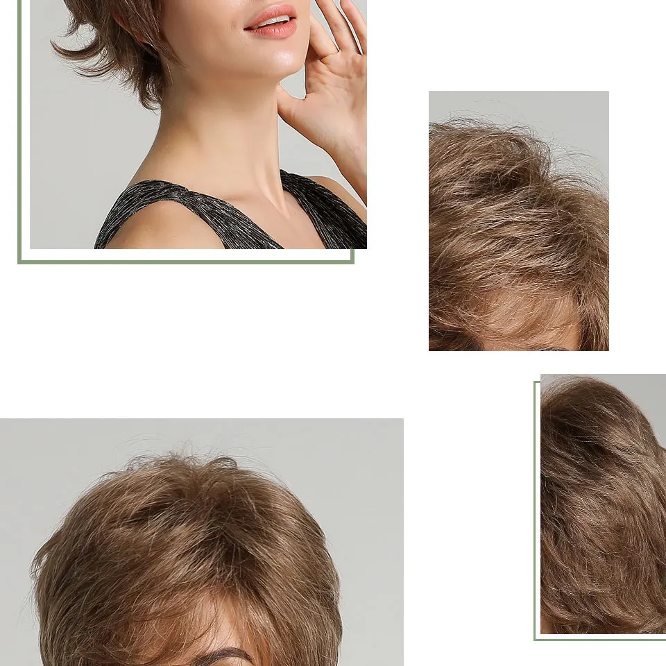 Haircube " короткий синтетический женский парик с боковой челкой смешанные 50% настоящие человеческие волосы естественный вид и длительный стиль