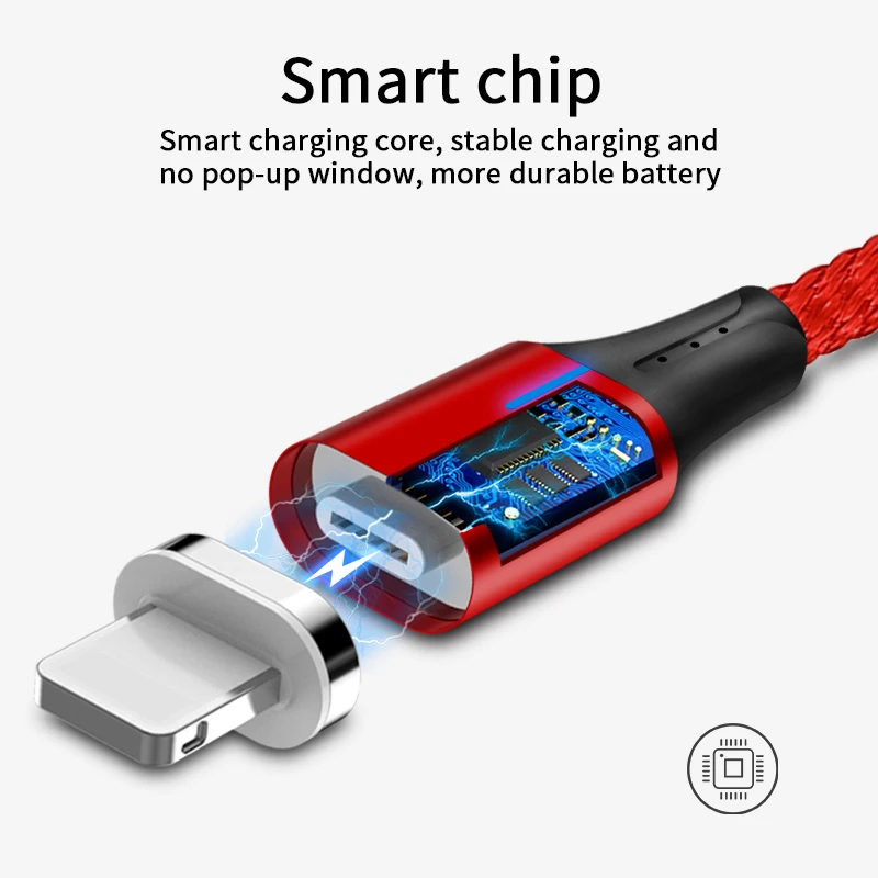 3а Магнитный Интеллектуальный кабель Lightning для IPhone Micro Usb типа C супер быстрый