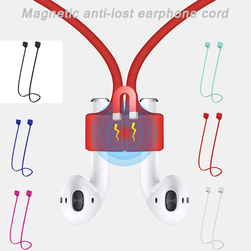Магнитный ремешок для наушников Apple Airpods петля защиты от потери силиконовый шнур