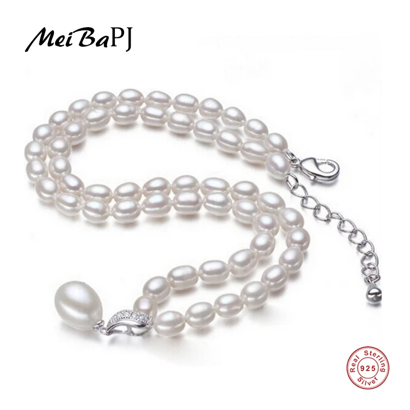 Ожерелье женское из серебра 925 пробы с жемчугом 9 10 мм 3 цвета|necklaces for women|necklace