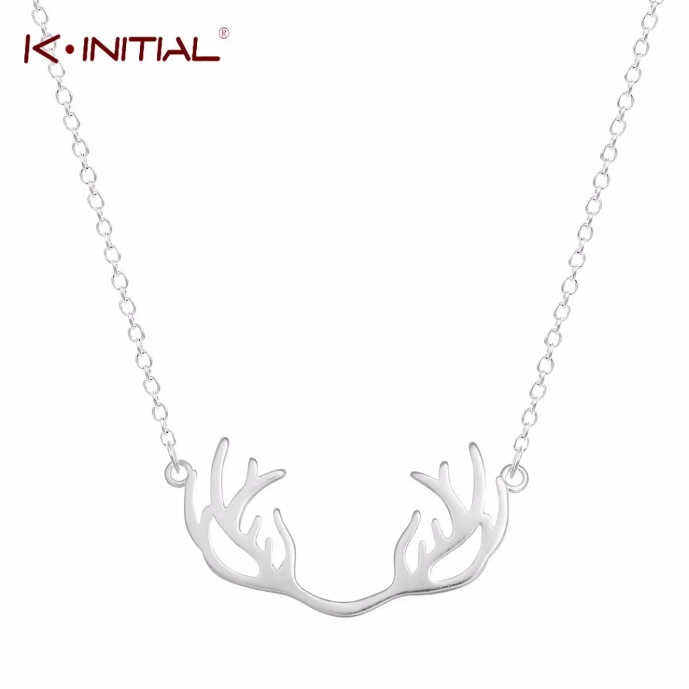 Kinitial 1 шт Мода 925 Серебряный олень necklace ожерелье рога чокер ювелирные изделия для