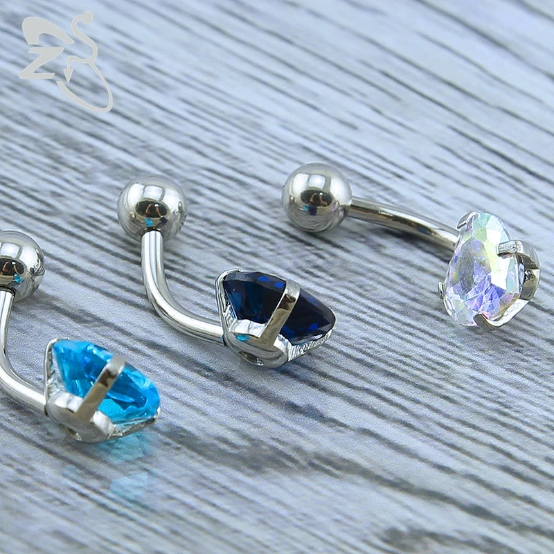 

Belly piercing heart belly piercing Rings surgical steel body jewelry belly button ring navel piercing cubic zirconia jewelry