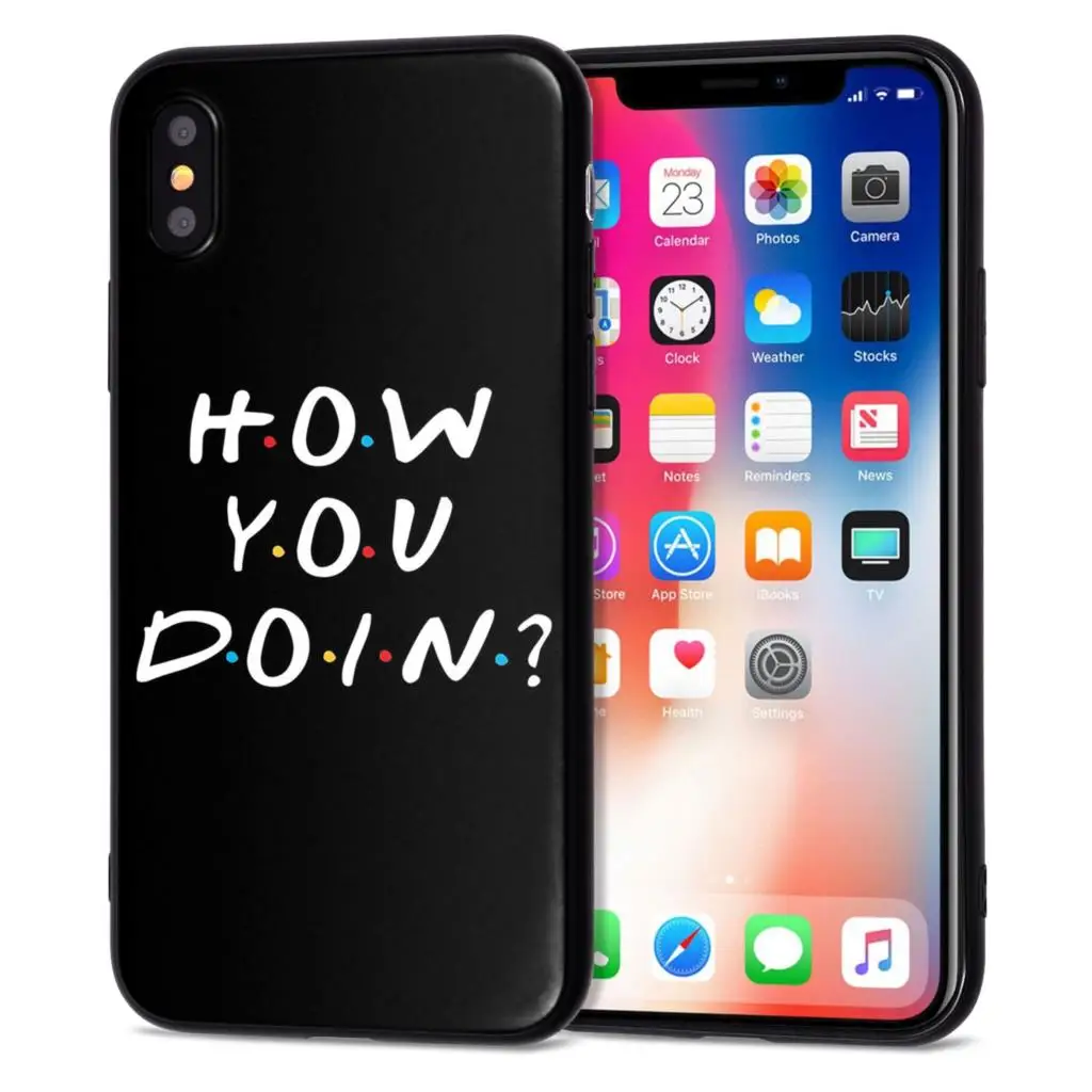 Чехол для телефона Central Perk Coffee friends tv show how you doin черный силиконовый чехол iPhone X 5 5s SE 6