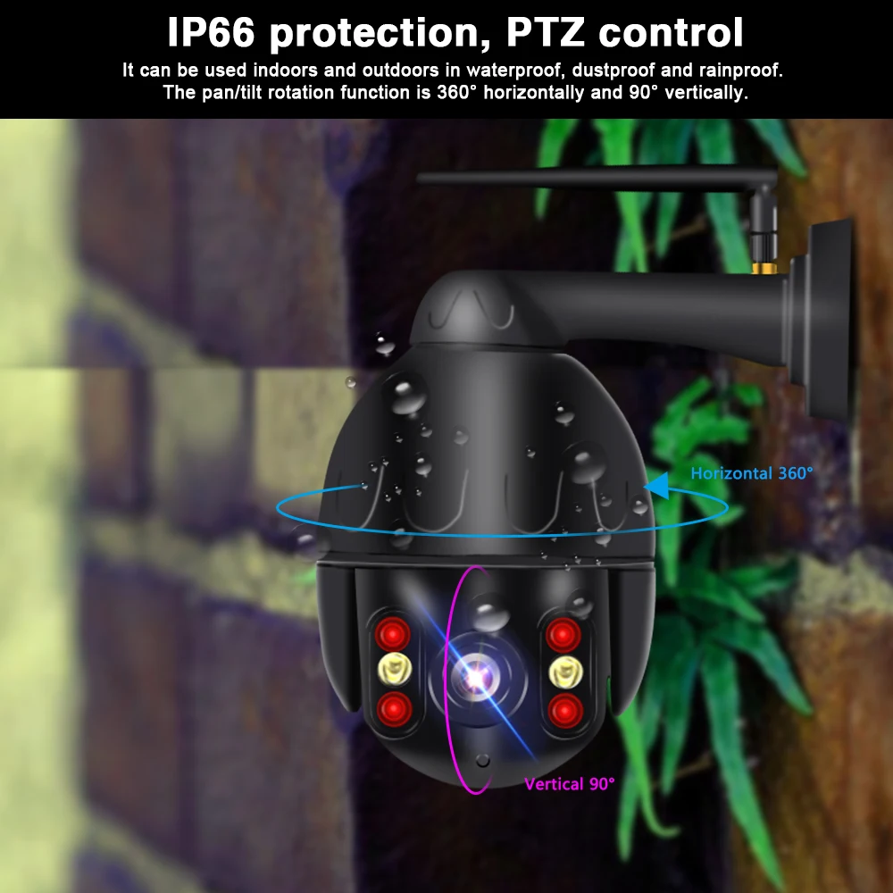 IP-камера наружная 8 Мп 4k Wi-Fi PTZ 5-кратный зум взрывозащищенный металлический корпус