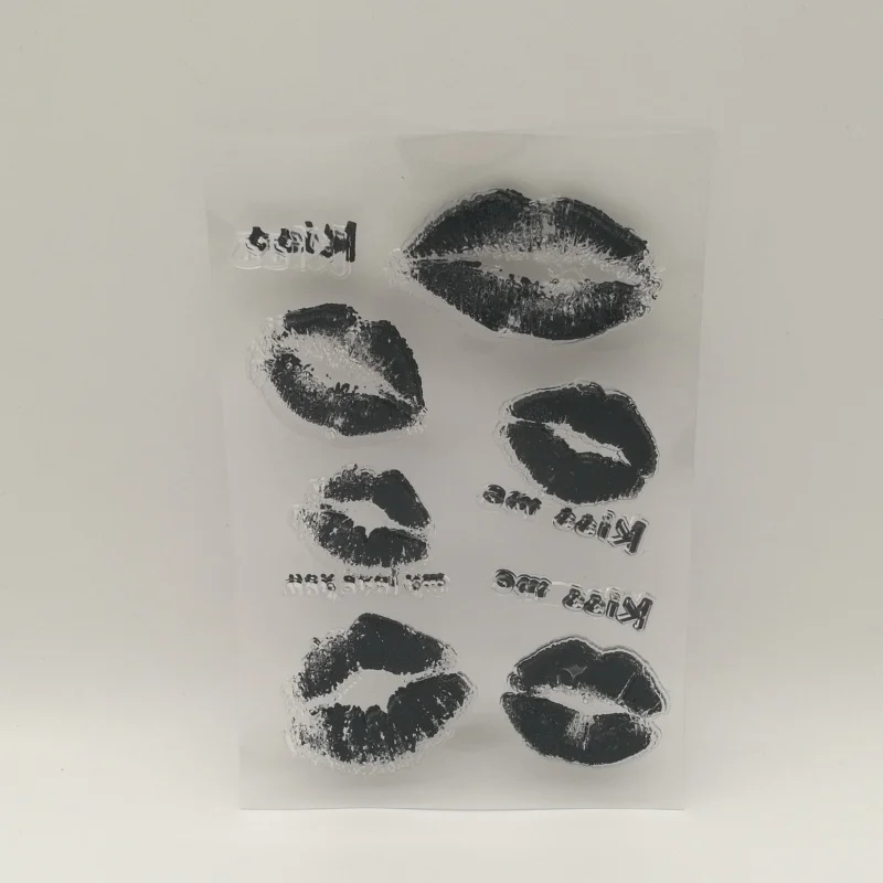 1 лист прозрачный силиконовый трафарет kiss для сделай сам изготовление открыток