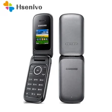 Samsung E1190 Refurbished-Original unlocked E1190 GSM 1.43 Inches 800mAh Mini-SIM Black Only Cellphone Old Flip Mobile Phone