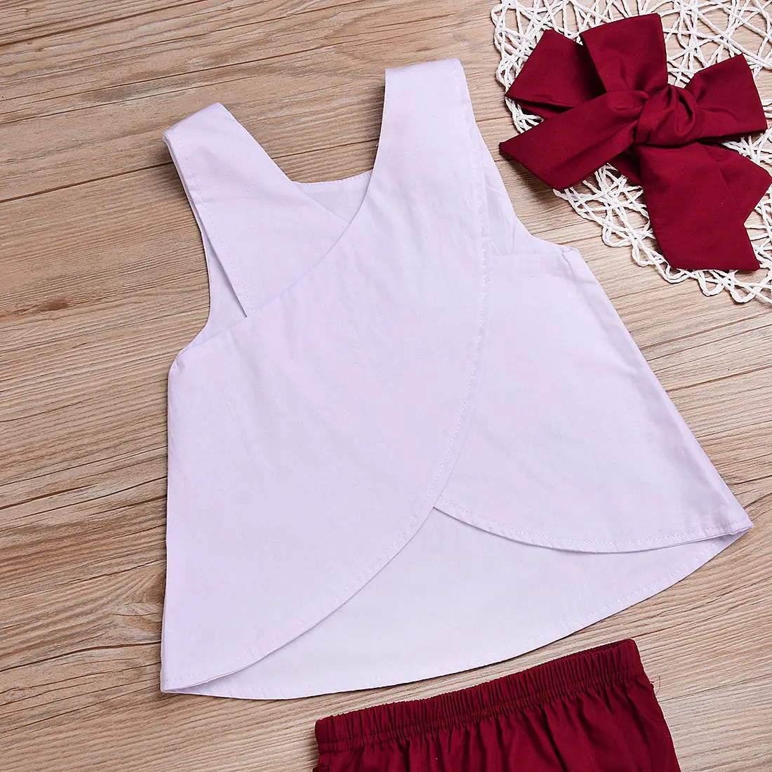 Комплект одежды для новорожденных 3 предмета топ + шорты повязка на голову | Мать и