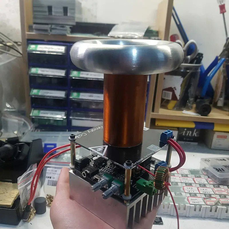 16 мм мини катушка для прослушивания музыки Тесла катушки miniSSTC драйвер платы DC 12