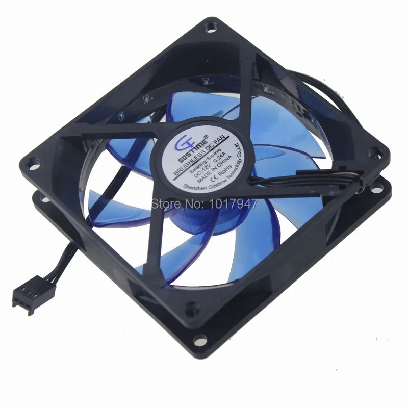 1 шт. Gdstime синий светодиод DC 12 В 9 см 90 мм 92x25 3Pin PC CPU корпус охлаждающий
