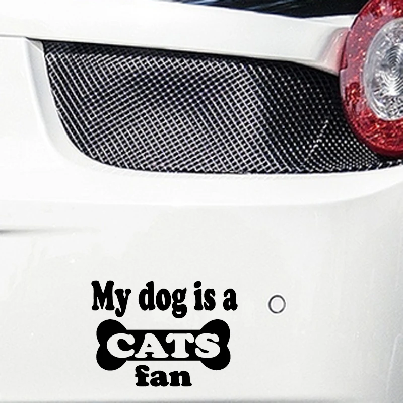 

YJZT 15.2CM*11.1CM My Dog Is A CATS Fan Car Sticker Vinyl Decal Black Silver C10-02386