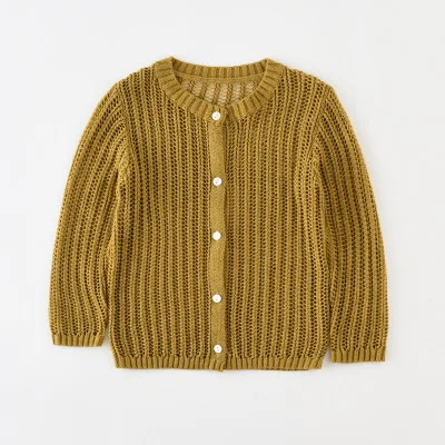 Летний Хлопковый вязаный кардиган детская одежда для защиты от солнца свитер с