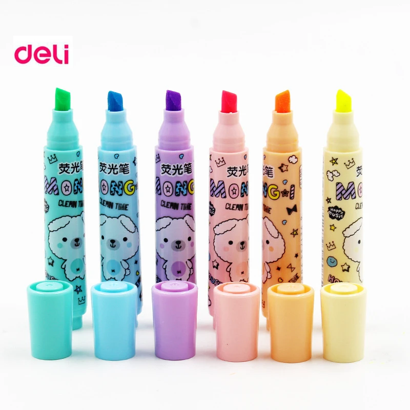 Deli 6 шт./лот цветов Kawaii милые текстовые разделители цветные канцелярские