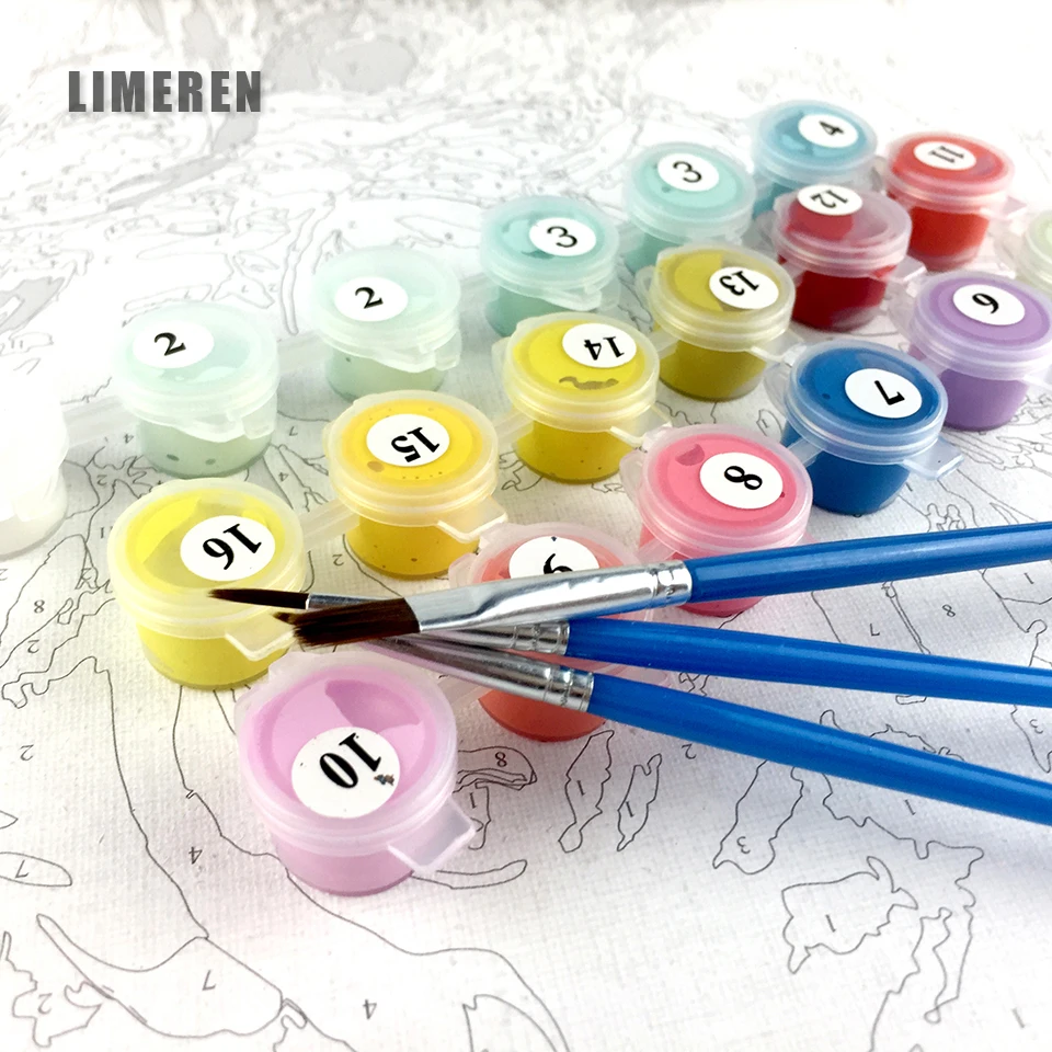 

Colorful Abstract Lion Unframed Picture DIY Digital Painting By Numbers On Canvas Coloring By Number For Unique Gift