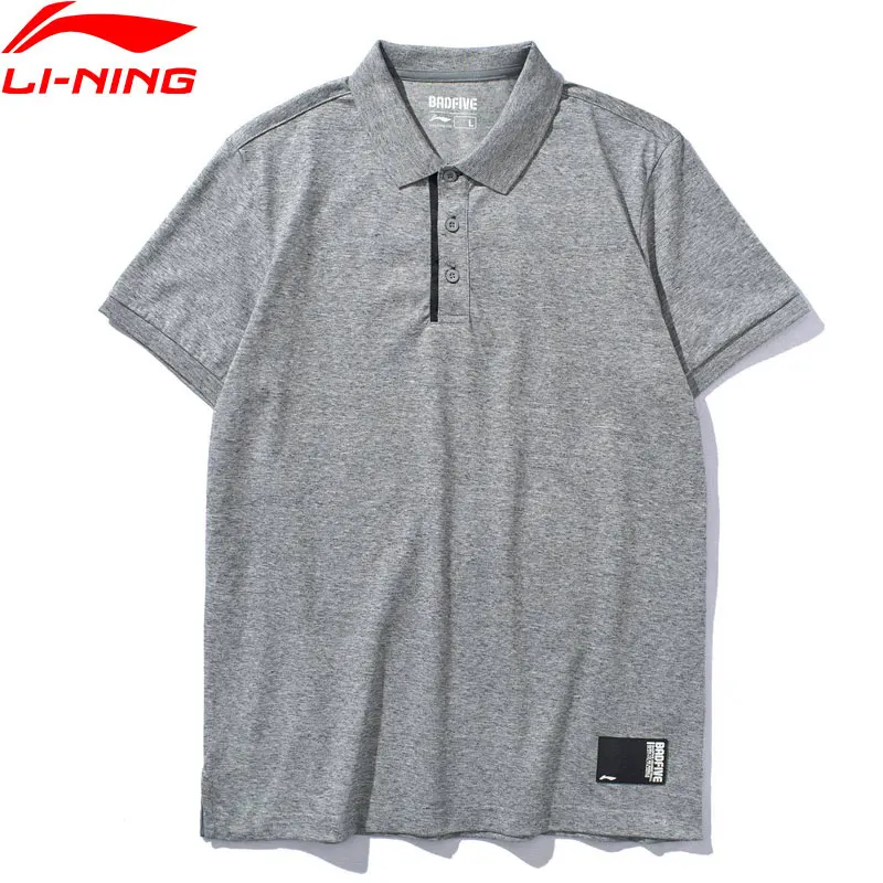 Li-Ning мужские баскетбольные BAD FIVE серии рубашки поло на сухой Смарт 65% хлопок 35% полиэстер подкладка спортивные футболки APLP039 SAMJ19