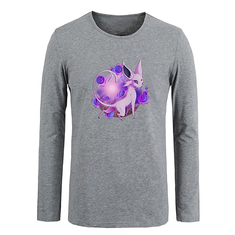 Мужская футболка с принтом Pokemon Espeon Glaceon Jolteon Leafeon хлопковая длинными рукавами |