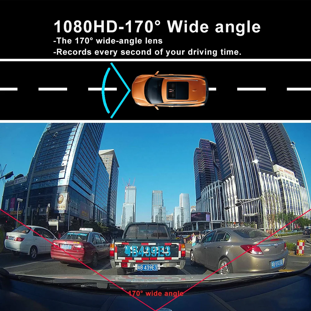Мини Автомобильный видеорегистратор ips 1080P HD камера заднего вида с двумя