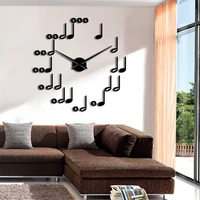 music notes diy wall clock watches modern design musical theme wall art decor for living room unique gift for music lover