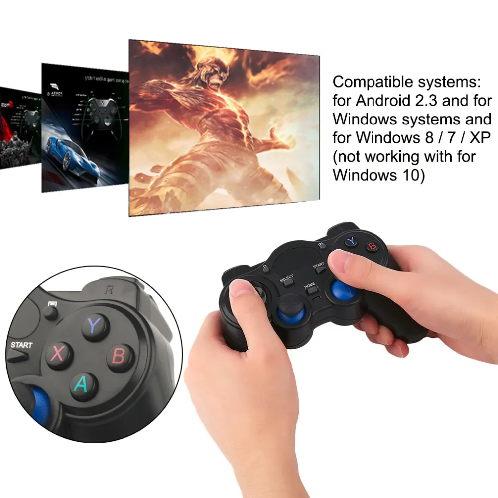 2 4 ГГц беспроводной геймпад Joypad контроллер джойстик с OTG конвертером для Windows 8/7/XP