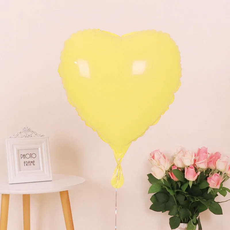 Yellow Heart 1 шт 1" Звезда Круглый сердце Макарон фольги Воздушные шары детский душ розовый синий конфеты Макаруны гелий Globos День рождения украшения - Цвет: Yellow Heart