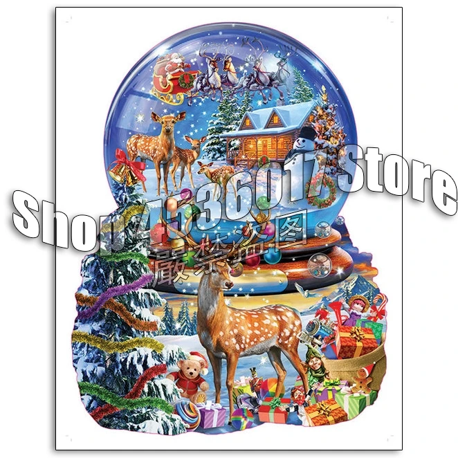 

5D Diamond Painting Cartoon Christmas Snow Globe Room Decor Needlework Crafts Gift DIY Diamond Mosaic Embroidery Full Painting