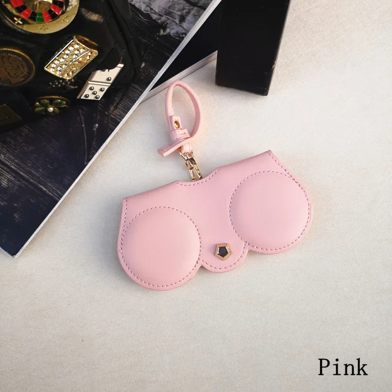pink KPAY мультипликационный Многофункциональный Чехол для очков, уникальная сумка для очков из искусственной кожи, женские солнцезащитные очки, защита для хранения, популярные милые - Цвет: pink