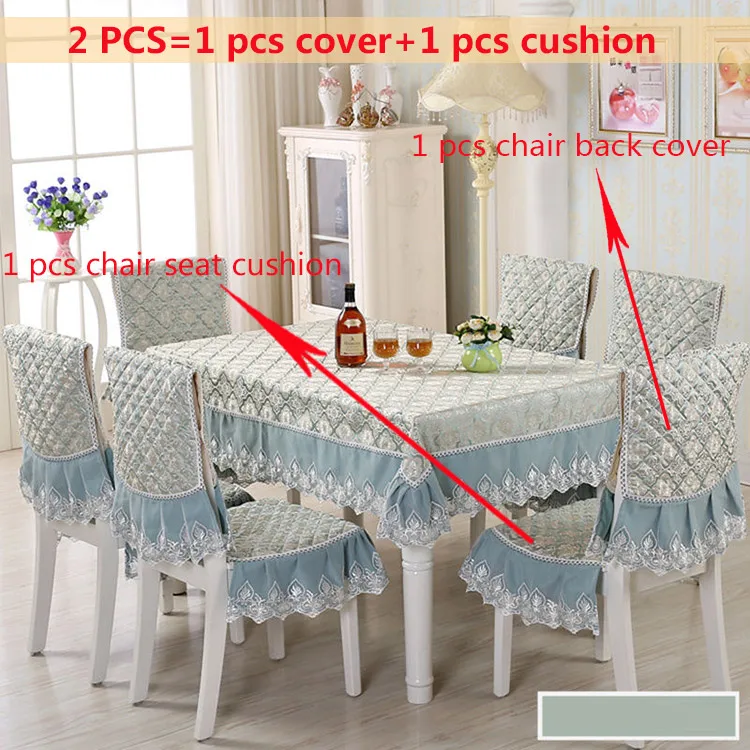 Green 2pcs Пасторальная скатерть для стола стула Подушка Чехол на стул набор домашний стул коврик Современный домашний декор обеденный стол прямоугольная скатерть - Цвет: Green 2pcs