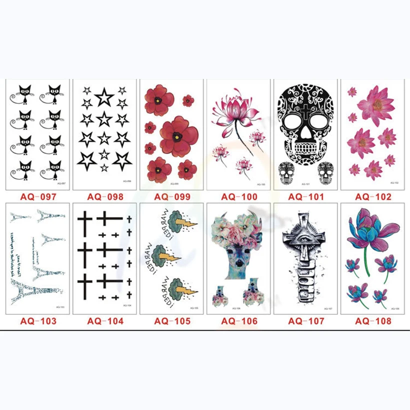 12 шт./лот наклейки для тату милые сексуальные боди арт красота классные