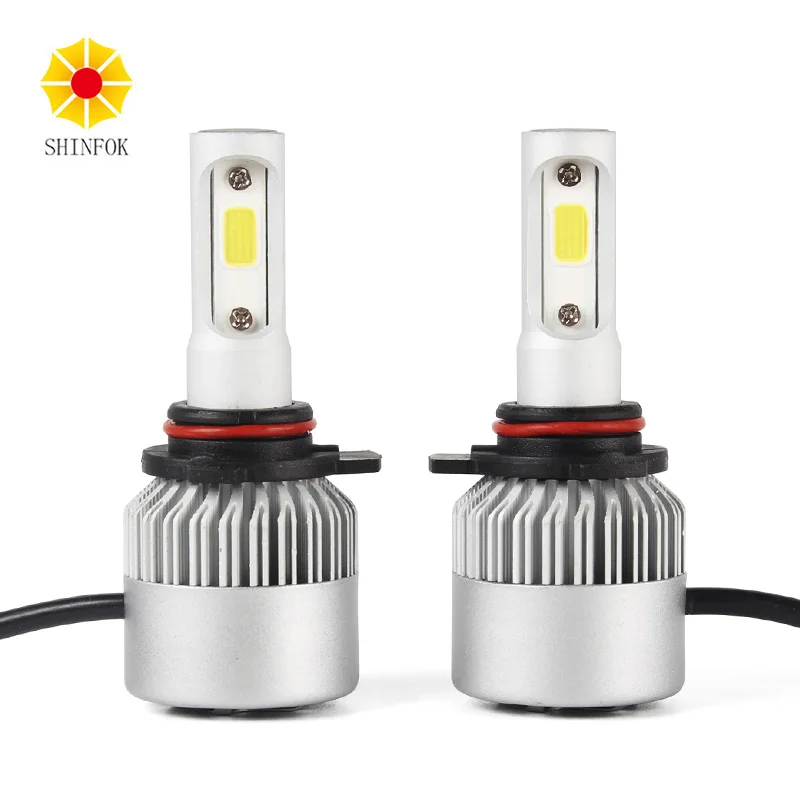 

HIR2 9012 Car LED Headlight 2PCS High Power Bulb Super Bright Beam 72W COB Chips 6000K White Auto Repalcement Headlamp