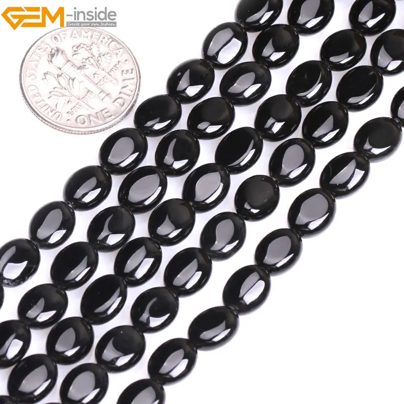 

Gem-inside Natural Flat Oval Agates Beads For Jewelry Making Beads Bracelet Necklace 15'' DIY Beads Jewellery