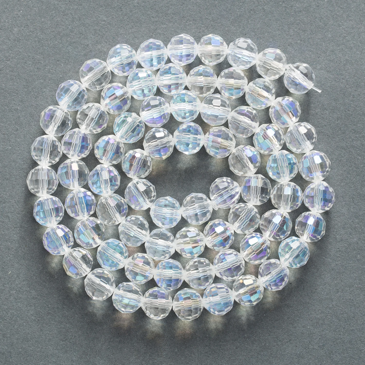 

50 Piece Clear AB Color 96 Cut Faceted Crystal Glass Spacer Beads For Handmade Bracelet Necklaces DIY Jewelry Making 6-10mm