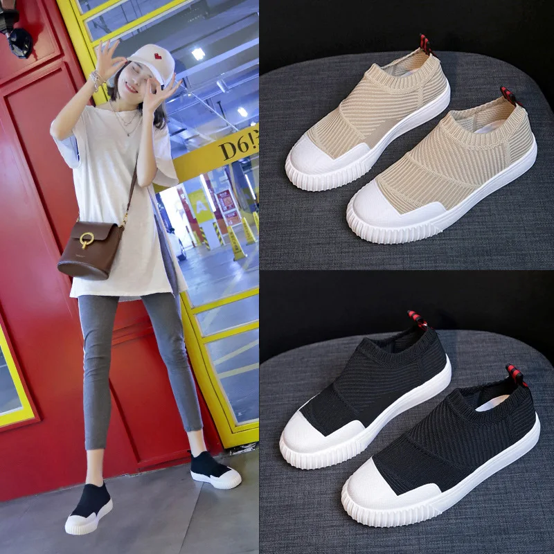 

2019 Women Summer Sneakers Fashion Shoes Female Vulcanized Shoes Casual Slip On Flats Ladies Trainers Tenis Feminino X6-83