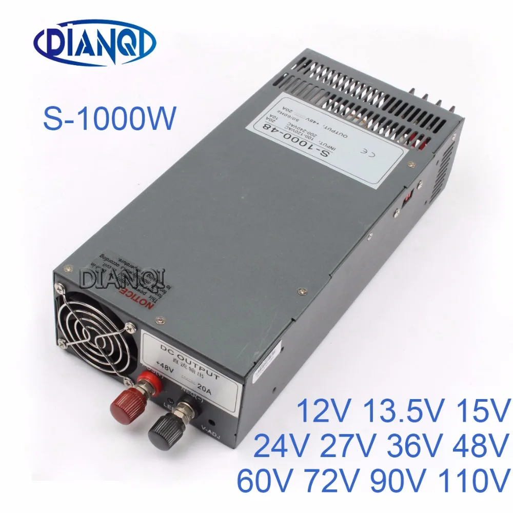 DIANQI S 1000 импульсный источник питания выход 48 в 24 13 5 В Вт трансформатор 90 72 12 В|switch