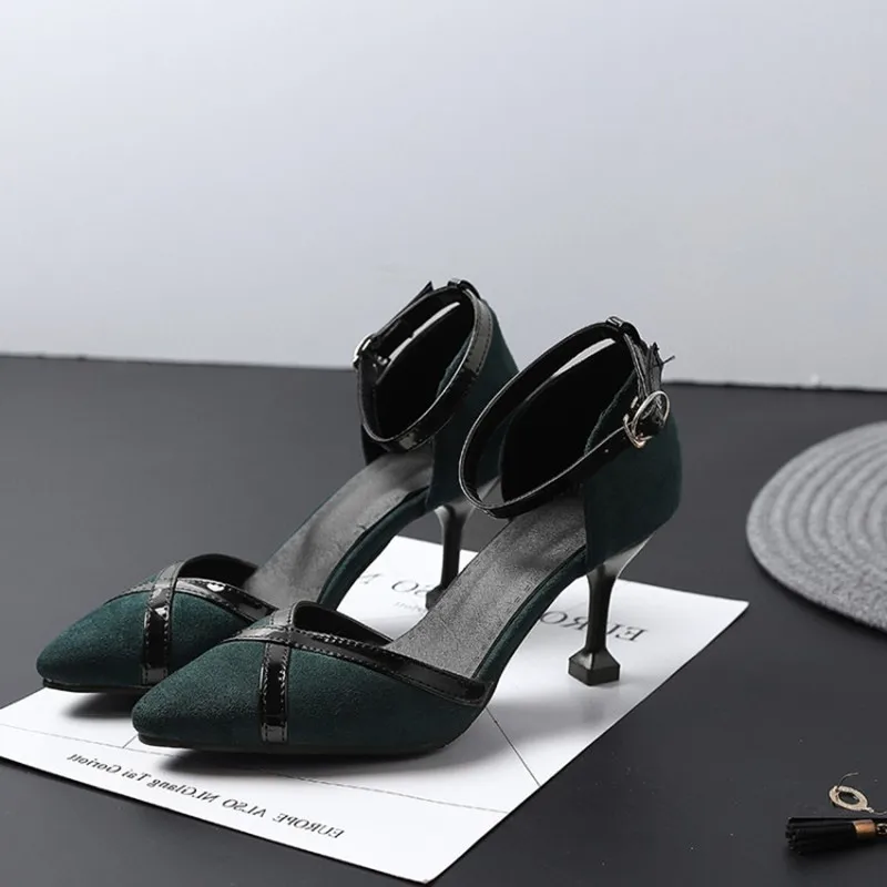 Туфли лодочки женские на высоком каблуке босоножки с ремешком щиколотке