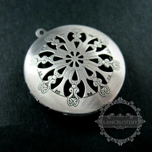 Antiqued Silver 33 мм Винтажный стиль викторианское Филигранное старинные серебряные, бронзовые, серебряные круглые кулон с фото Шарм 1111056 - Окраска металла: Antiqued Silver