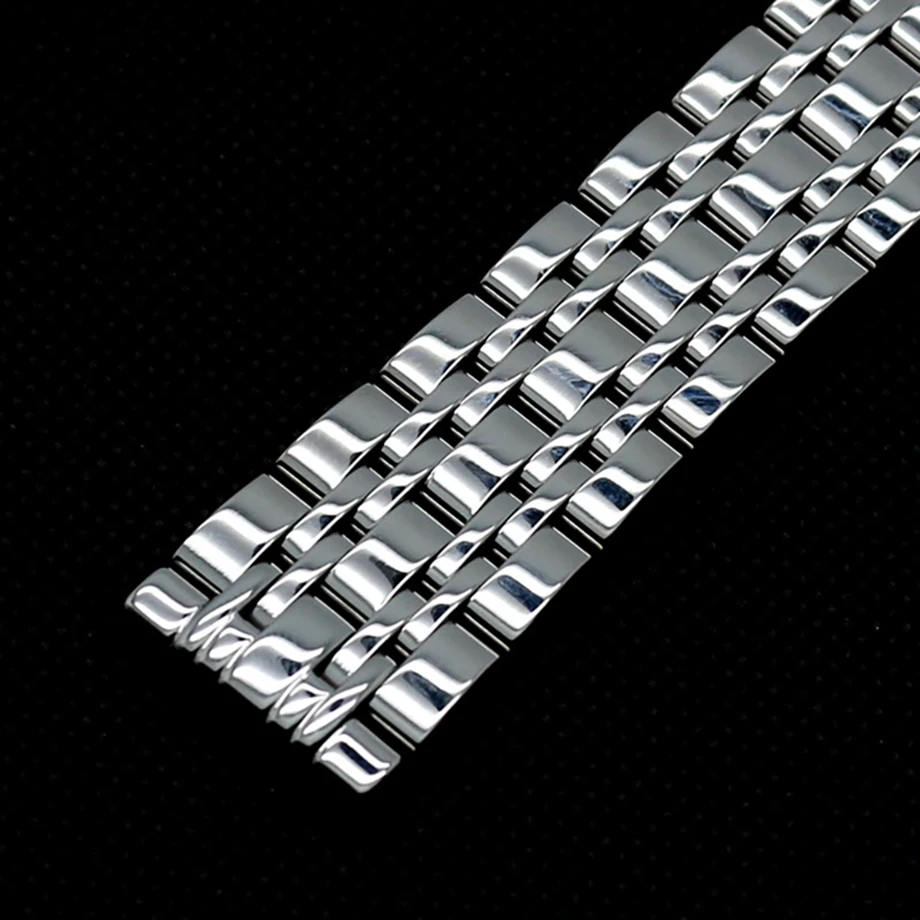 

20mm Stainless Steel Solid Nine Bead Links Watches Women Bracelet Strap for Wrist Watch Replacement Watch Bands Strap Clasp