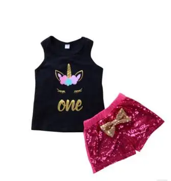 

Kids Toddler Girls Print T Shirt Summer Baby Short Outfit Clothes