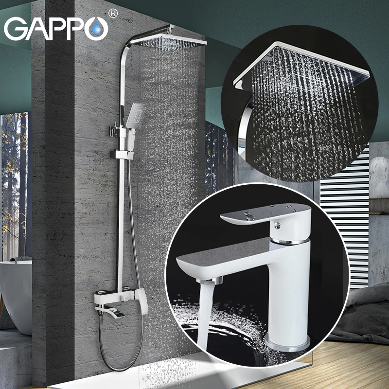 GAPPO, смеситель для ванной комнаты, смеситель для ванны, смеситель для душа с водопадом, насадка для душа, смеситель для душа, набор GA1048+ GA2407-8