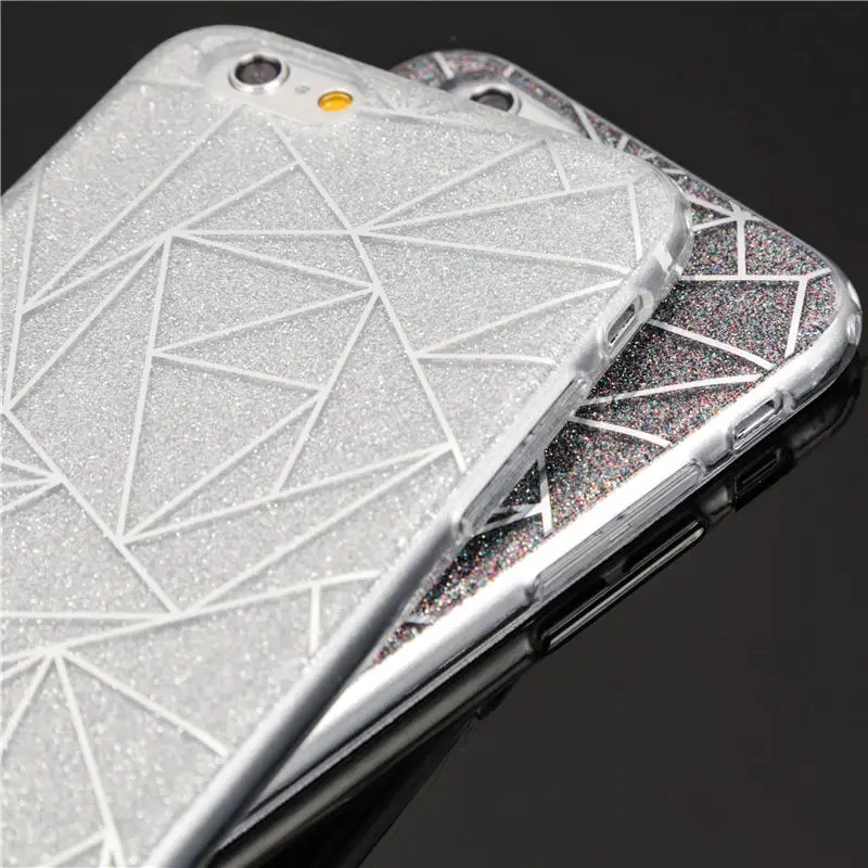 Покрытие блеск телефона Чехлы для iPhone 6 S Plus 6splus 7 8 плюс TPU Мягкий силиконовый Coque